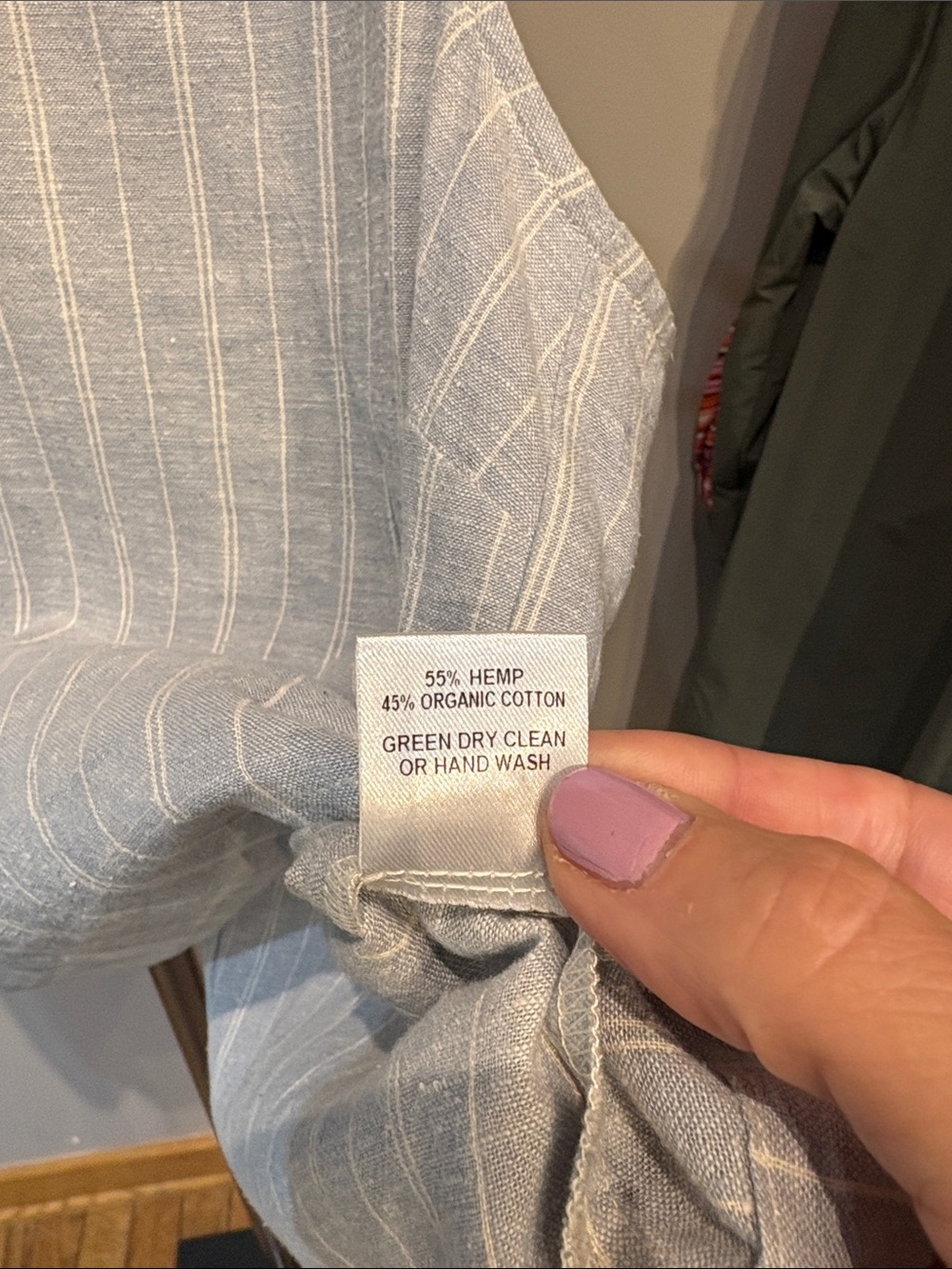 Striped Light Blue Sleeveless Linen-Blend Tank Top - Picture 5 of 5